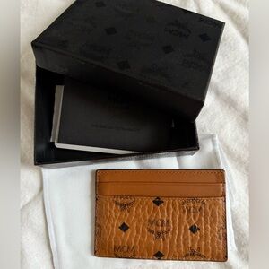 MCM Cognac Visetos Card Holder